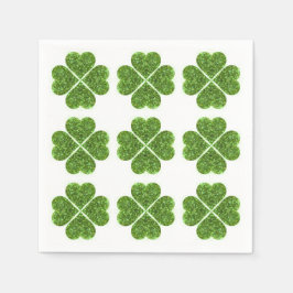 St. Patrick's day, Irish grönt glittrande klöver Pappersservett