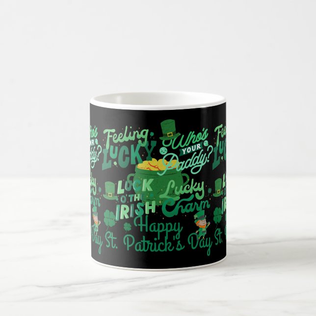 St. Patrick's Day Irish grönt hade tur Shamrock Kaffemugg (Center)