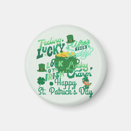 St. Patrick's Day Irish grönt hade tur Shamrock Magnet