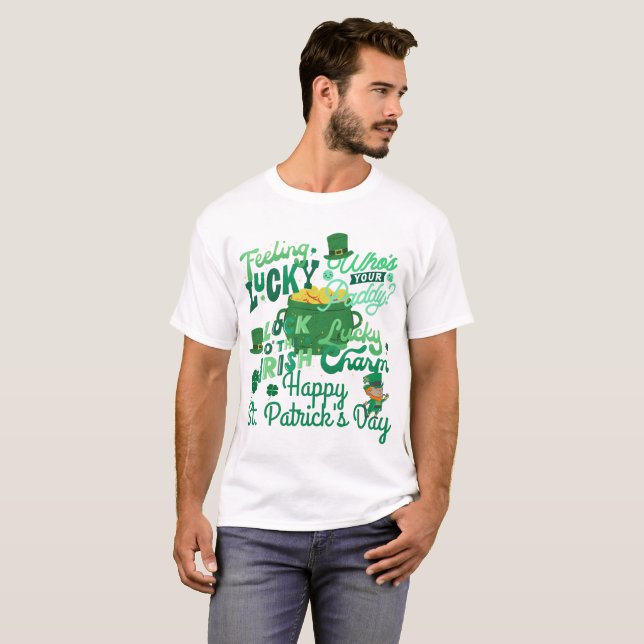 St. Patrick's Day Irish grönt hade tur Shamrock T Shirt (Hel framsida)