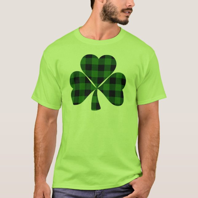 St. Patrick's day, Irish grönt plaid Shrock T-Sh T Shirt (Framsida)