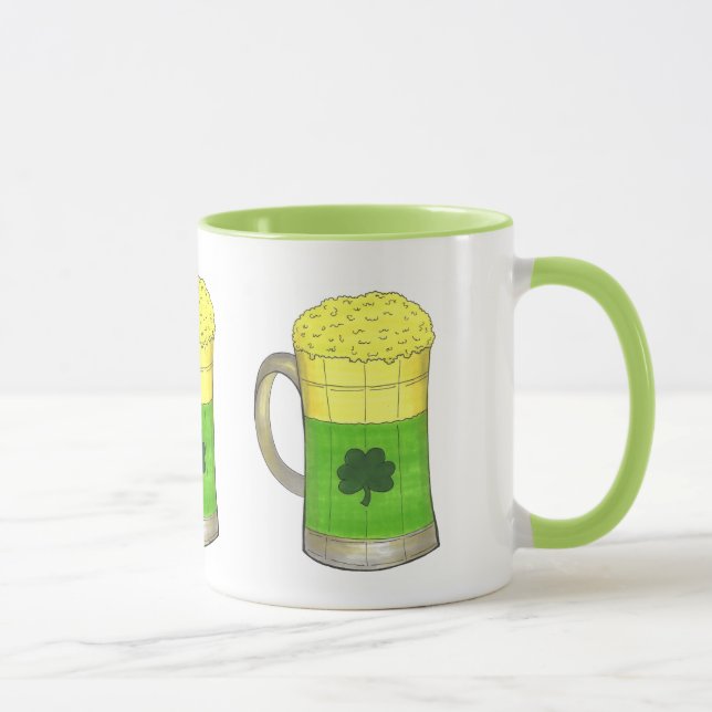 St. Patrick's Day Irish Grönt Shamrock Beer Lucky Mugg (Höger)