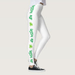 St patrick's day Irish Grönt Shamrock Leggings<br><div class="desc">St patrick's day Irish Grönt Shamrock Leggings. Firar St Patrick's Day och vilken dag som helst med denna roligt grönt och vita baljor som dekoreras med schack och ord Irish Af.</div>