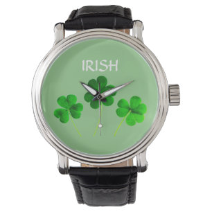 St patrick's day Irish Grönt Shamrock Lövs 2021 Armbandsur