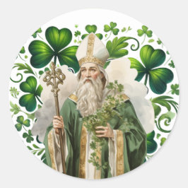 St. Patricks Day Irish Grönt Shamrocks Religiösa Runt Klistermärke