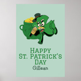 St. Patrick's Day Irish grönt som hade Shamrock Poster