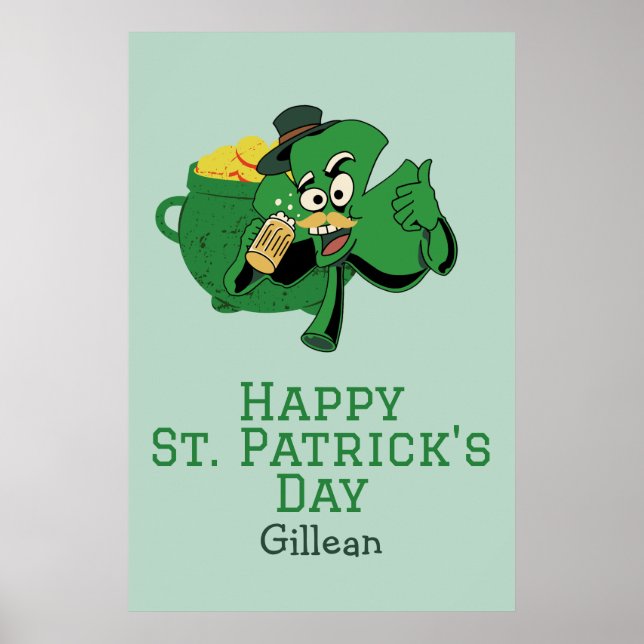 St. Patrick's Day Irish grönt som hade Shamrock Poster (Framsidan)