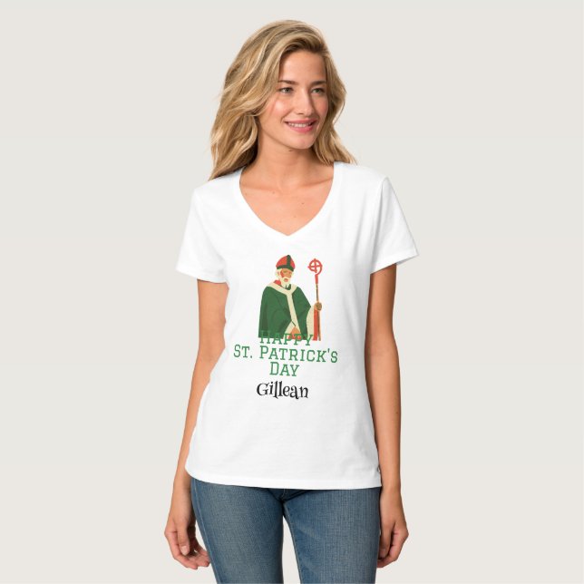 St. Patrick's Day Irish grönt som hade Shamrock T Shirt (Hel framsida)