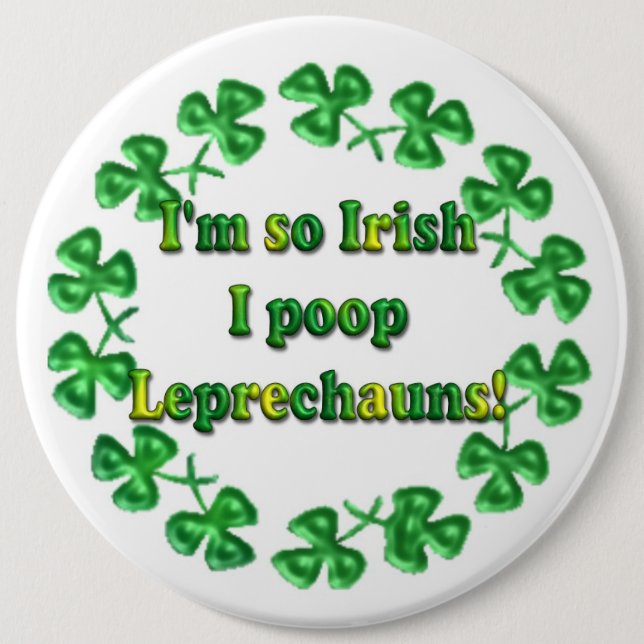 St. Patrick's Day Irish Humous Buttons Stift Knapp (Framsida)