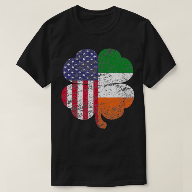 St patricks day Irish Ireland American Flagga Sham T Shirt (Design framsida)