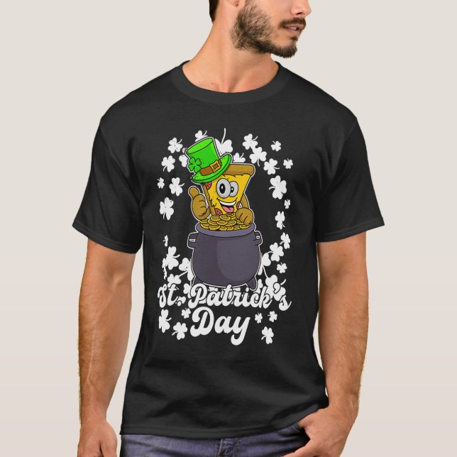 St Patrick's Day Irish Ireland Pizza Italy Gaelic  T Shirt (Framsida)