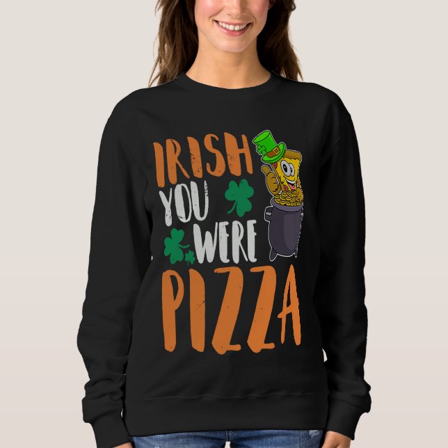 St Patrick's Day Irish Ireland Pizza Italy Gaelic  T Shirt (Framsida)