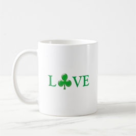 St. Patrick's Day Irish Kärlek Grönt Klöver Shamro Kaffemugg