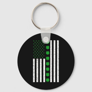 St patricks day Irish Klöver American Flagga Nyckelring
