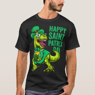 st patricks day Irish Leprechaun Dinosaur T Rex T Shirt