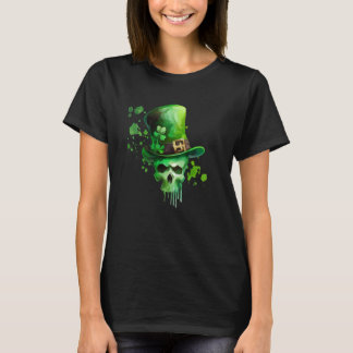 St Patricks Day Irish Leprechaun Shamrock Skull C T Shirt