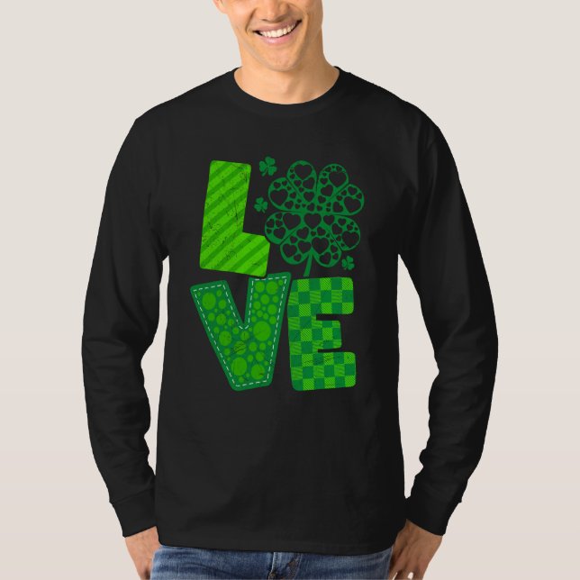 St Patrick's Day Irish love shamrock T Shirt (Framsida)