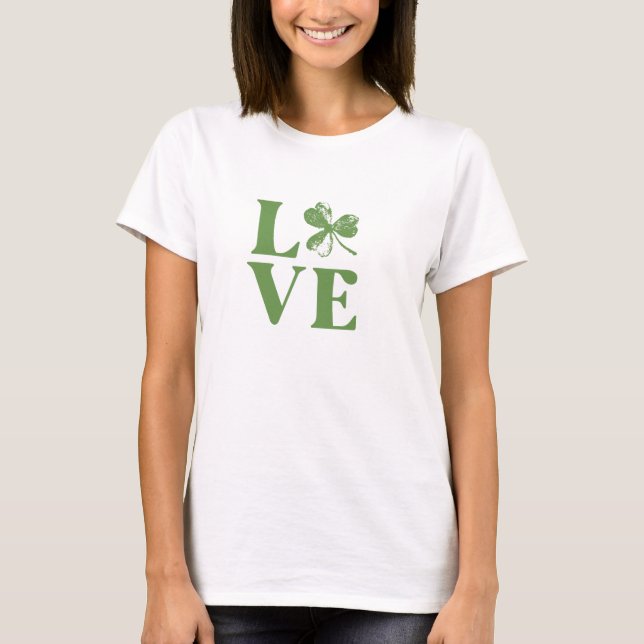 St. Patrick's Day Irish Love  T Shirt (Framsida)