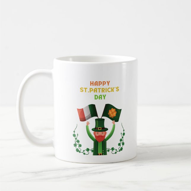 St. Patricks Day Irish- Lucky Irish Shamrock Kaffemugg (Vänster)