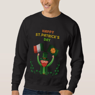 St. Patricks Day Irish- Lucky Irish Shamrock Lång Ärmad Tröja