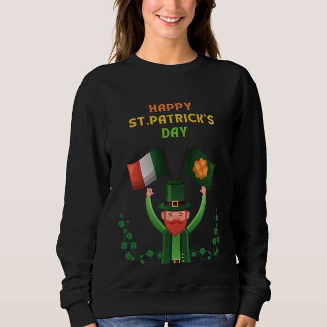 St. Patricks Day Irish- Lucky Irish Shamrock T Shirt (Framsida)