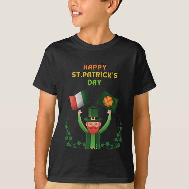 St. Patricks Day Irish- Lucky Irish Shamrock T Shirt (Framsida)