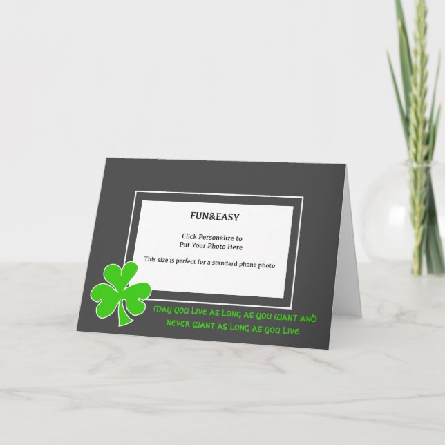 St.Patricks Day Irish Proverb Photo Kort (Framsida)