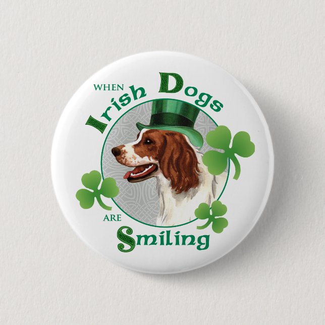 St. Patrick's Day Irish Red & White Setter Knapp (Framsida)