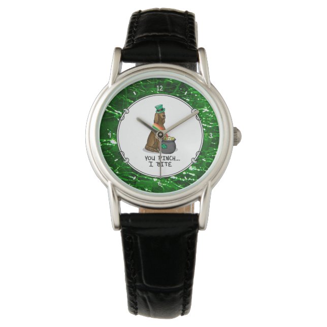 St. Patrick's Day Irish Setter Hund (red 1) Armbandsur (Framsida)