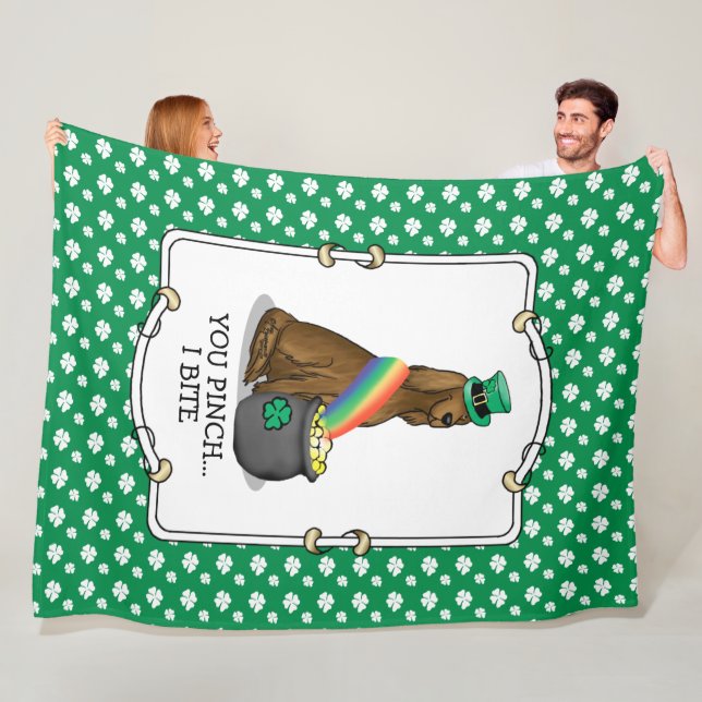 St. Patrick's Day Irish Setter Hund (red 1) Fleecefilt (På plats)