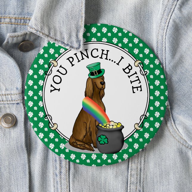 St. Patrick's Day Irish Setter Hund (red 1) Knapp (In Situ)