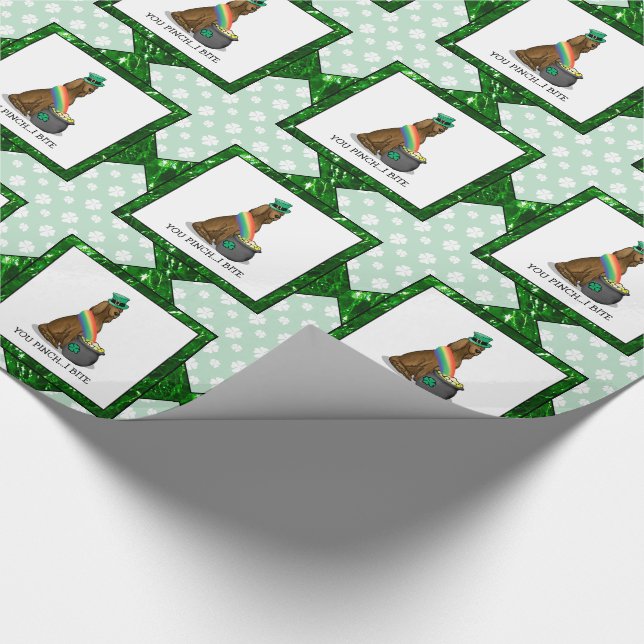 St. Patrick's Day Irish Setter Hund (red 1) Presentpapper (Hörn)