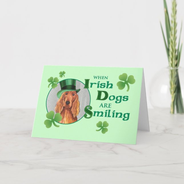 St. Patrick's Day Irish Setter Kort (Framsida)