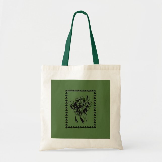 St. Patrick's Day Irish Shamrock Bouquet Tote Tygkasse (Framsidan)