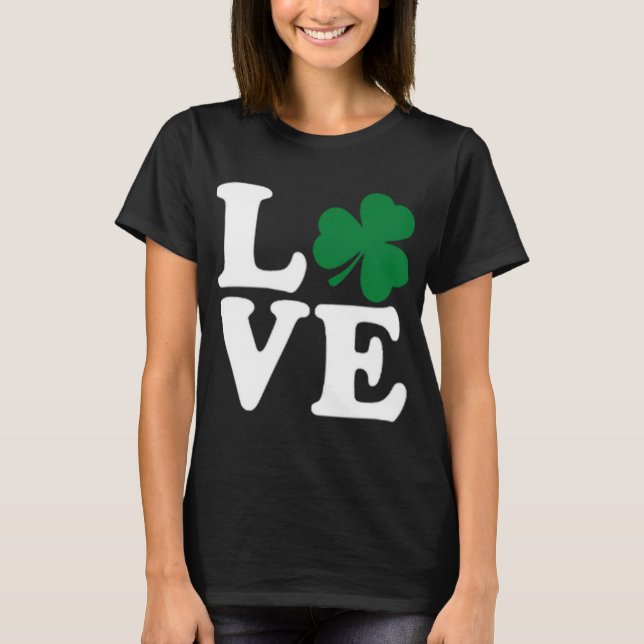 St patrick's day Irish Shamrock Grönt Klöver T Shirt (Framsida)