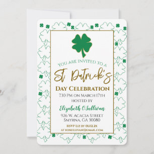 St patricks day Irish Shamrock Inbjudningar