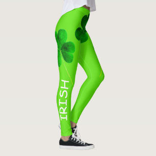 St patrick's day Irish Shamrock Neon Grönt Girly Leggings