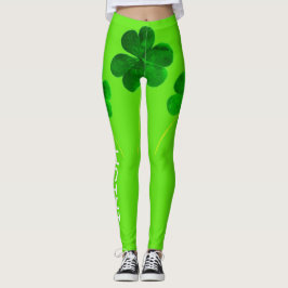 St patrick's day Irish Shamrock Neon Grönt Girly Leggings