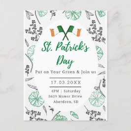 St. Patricks Day Irish Shamrock Party Invation. Vykort