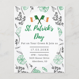 St. Patricks Day Irish Shamrock Party Invation. Vykort