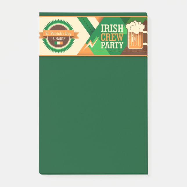 St patrick's day Irish Shamrock Party Post-it Block (Framsida)
