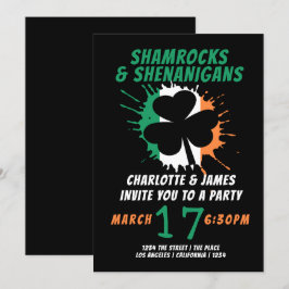 St patricks day Irish Shamrocks Shenanigans Inbjudningar