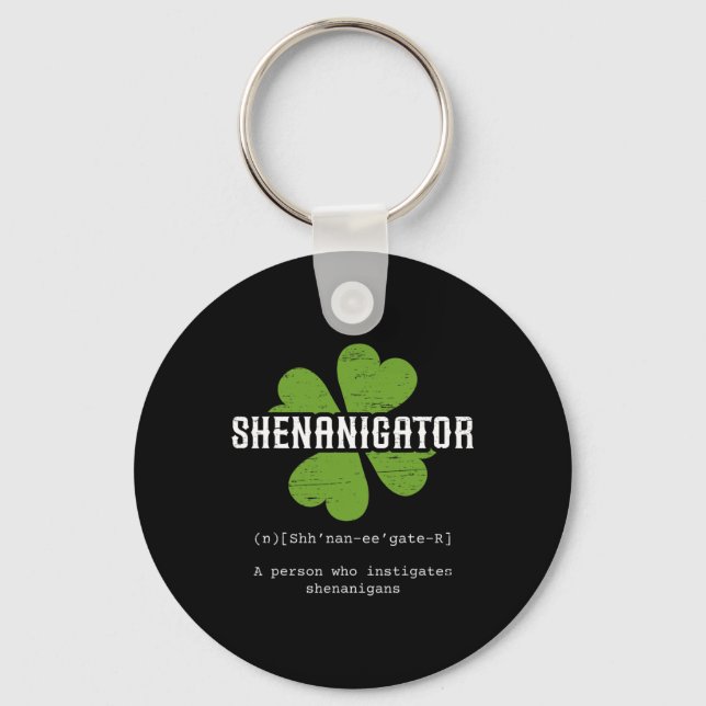 St. Patrick's Day Irish Shenanigator Lucky Roligt  Nyckelring (Framsida)