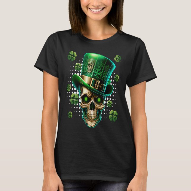 St Patrick's Day Irish skeleton leprechaun  1 T Shirt (Framsida)