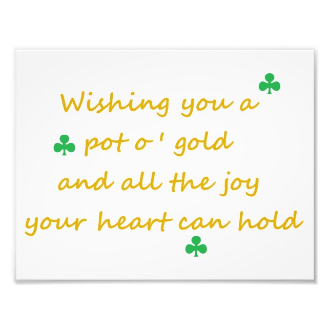St. patrick's Day Irish Souting 8,5" x11" Skriv ut Fototryck (Framsidan)