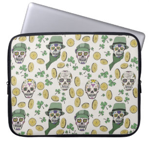 St patrick's day Irish Sugar Skull Anpassningsbar Laptop Fodral