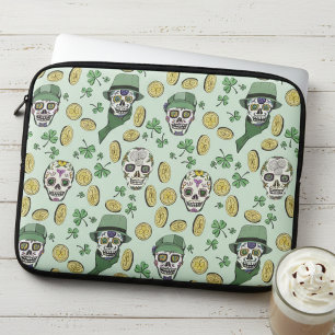St patrick's day Irish Sugar Skull Anpassningsbar Laptop Fodral