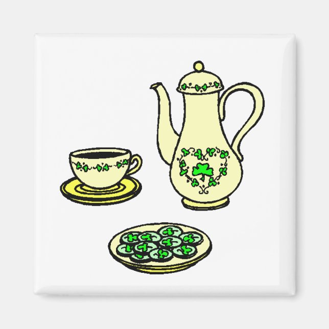 St. Patrick's Day Irish Tea Set Magnet (Framsidan)