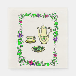 St. Patrick's Day Irish Tea Set Papper Napkins Pappersservett