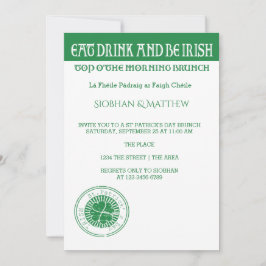 St patricks day Irish Thned MorgBrunch Inbjudningar